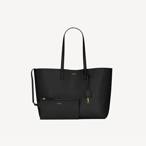 Saint Laurent Black Leather Tote Bag - Picture 2 of 5